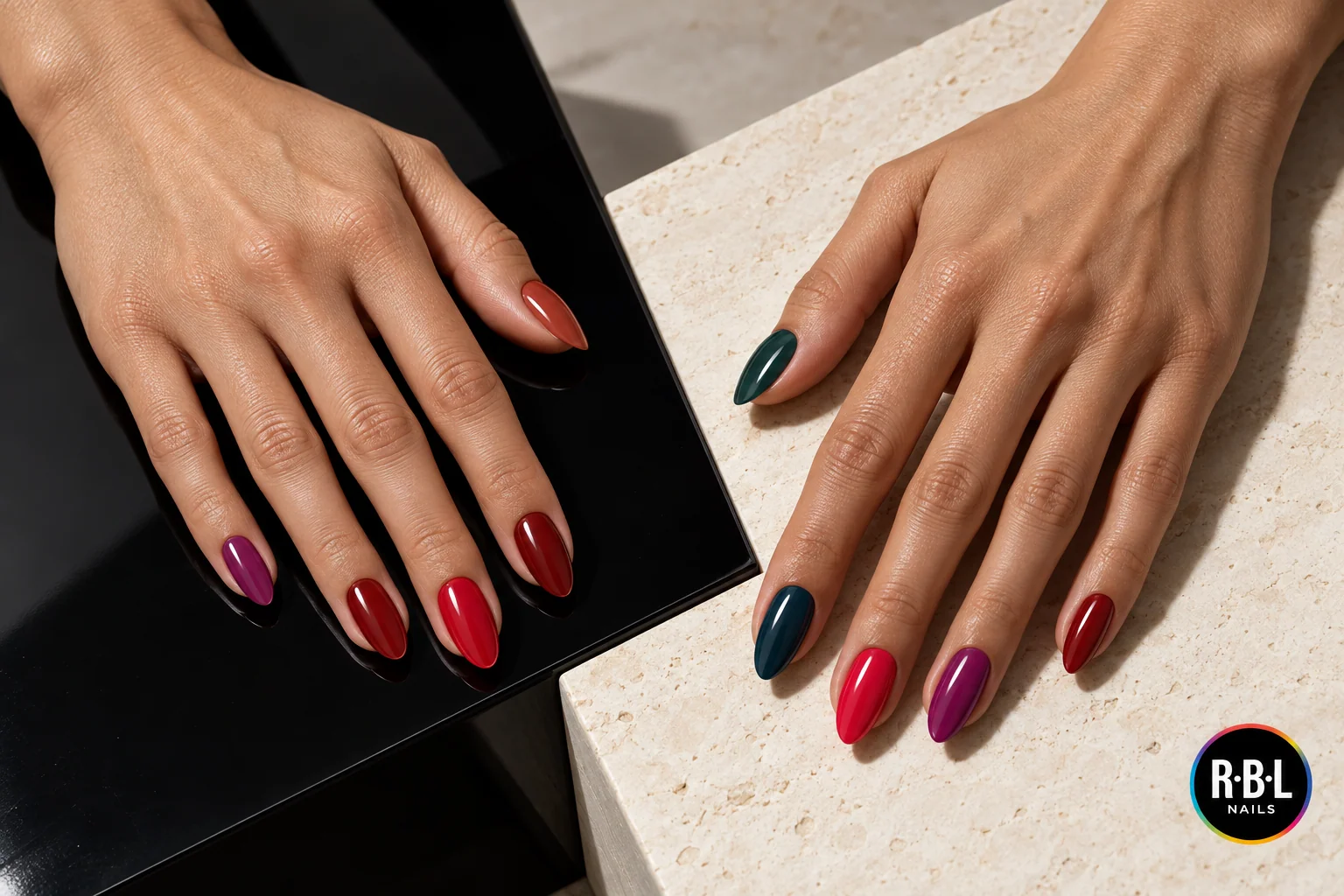 Manicure ispirata alla palette Core