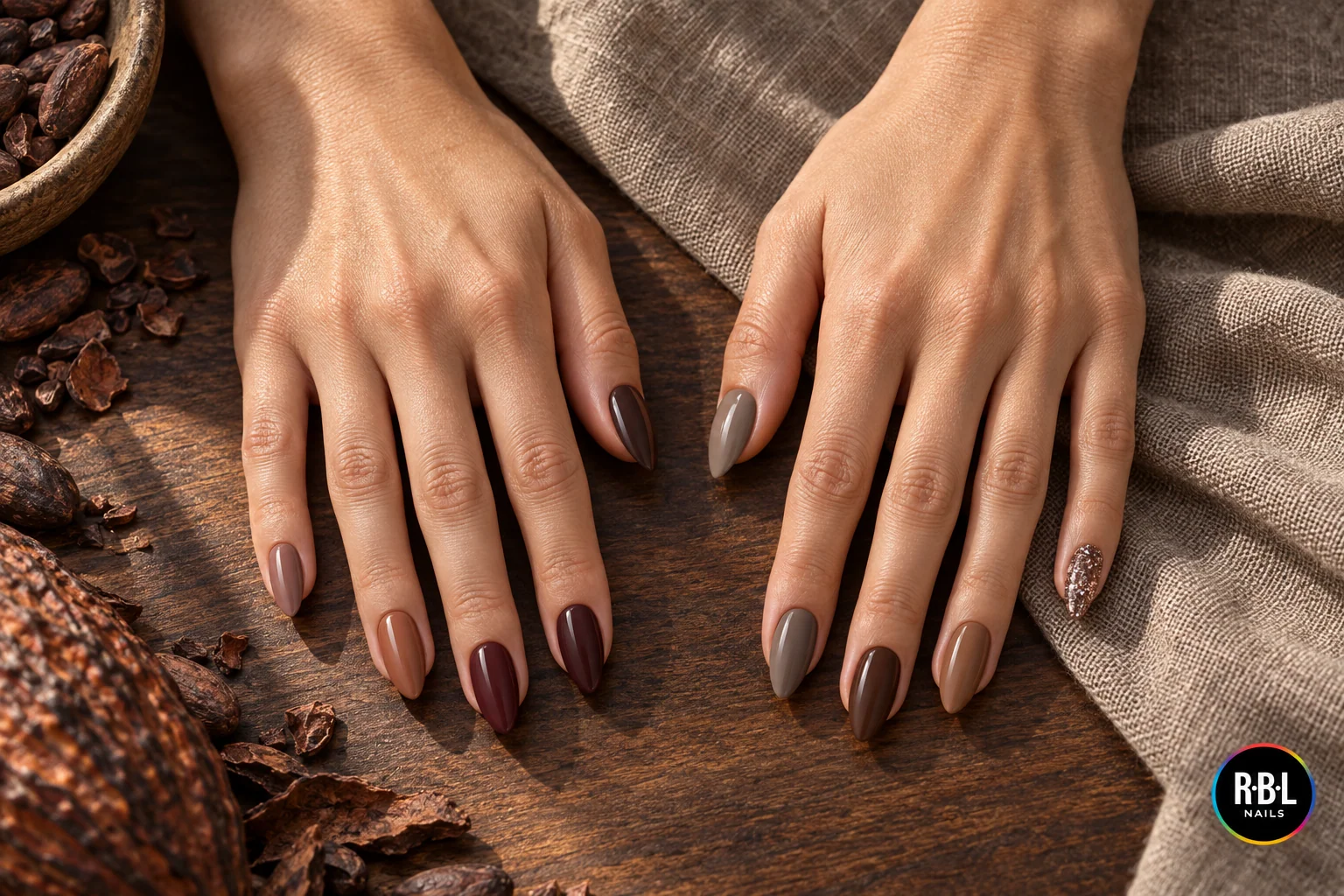 Manicure ispirata alla palette Terre & Cacao